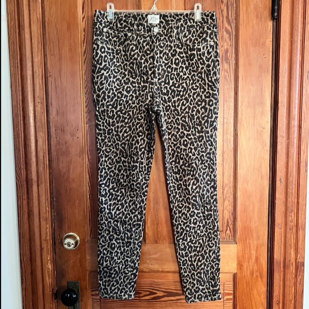 J. Crew sz 29 Leopard Print 10’ High Rise Toothpick Skinny Jeans MSRP $128
